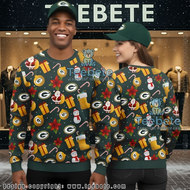 Green Bay Packers Santa Claus Snowman Best Christmas Ugly Sweaters