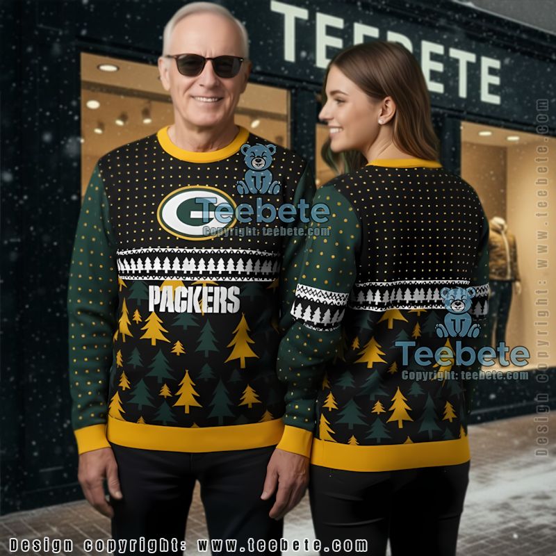 Green Bay Packers Xmas Tree Plus Size Ugly Christmas Sweater