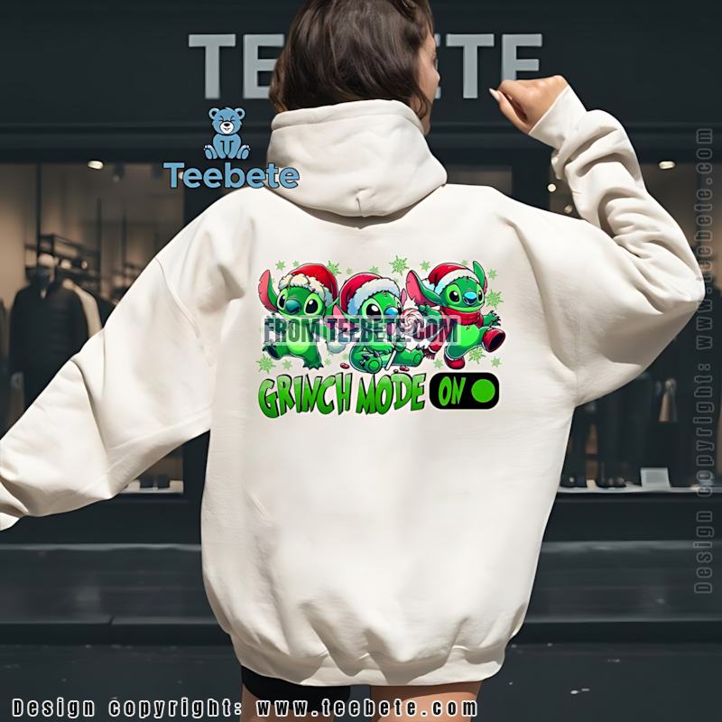 Green Stitch Santa Hat Christmas Hoodie Grinch Mode On Holiday Green Stitch Santa Hat Christmas Hoodie Grinch Mode On Holiday