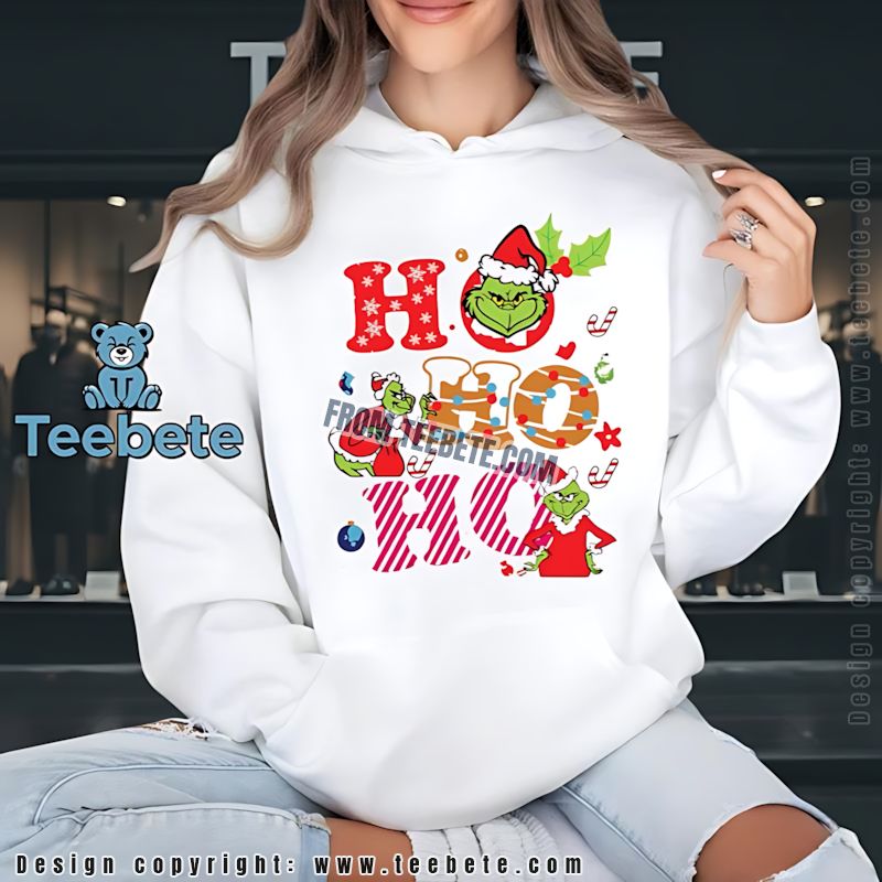 Grinch Lights Ho Ho Ho Hoodie Christmas Design Grinch Lights Ho Ho Ho Hoodie Christmas Design