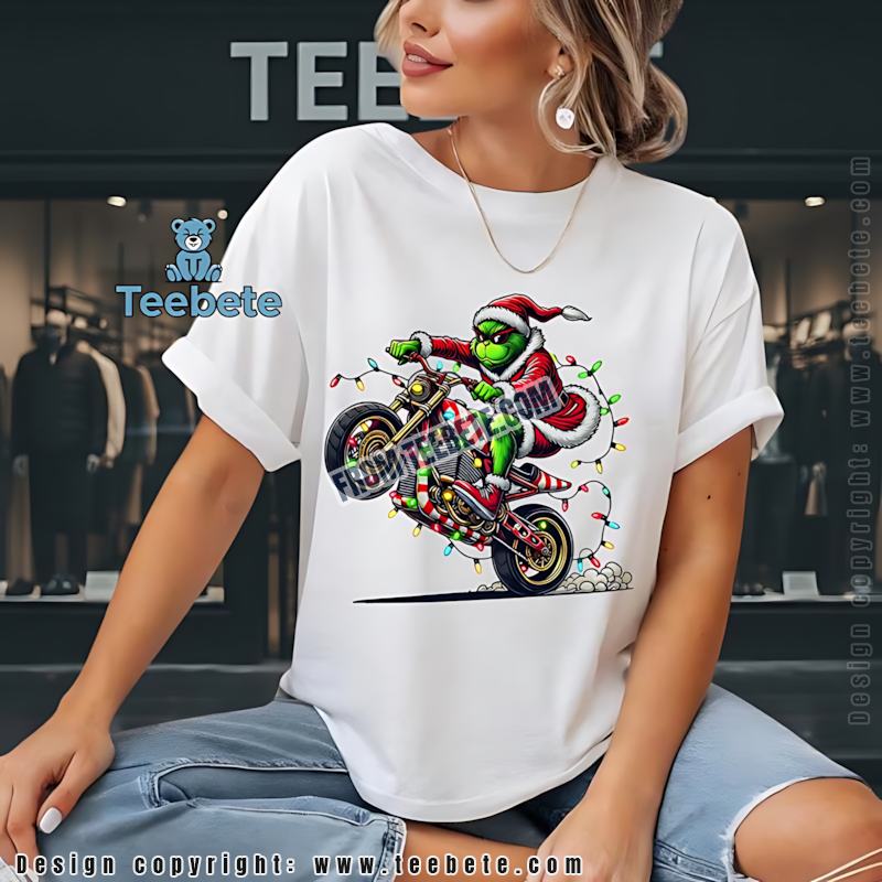 Grinch Santa Hat Christmas Shirt Just Waiting For Grinchmas