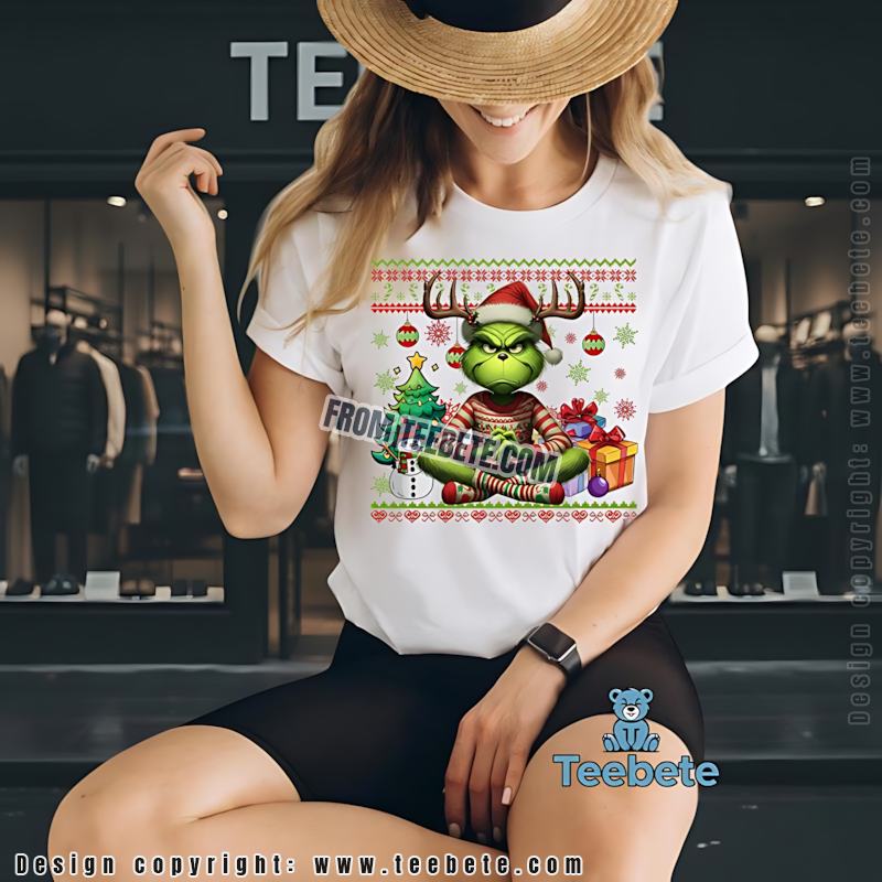 Grinch Ugly Christmas Sweater Shirt Reindeer Antlers Gifts