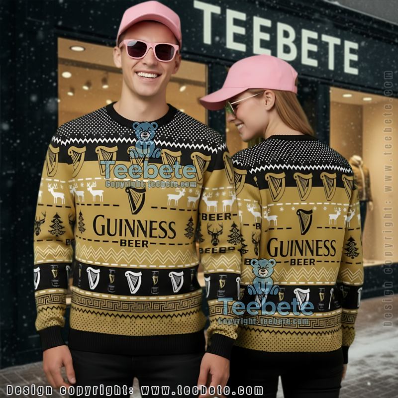 Guinness Beer Ugly Christmas Sweater Funny Festive