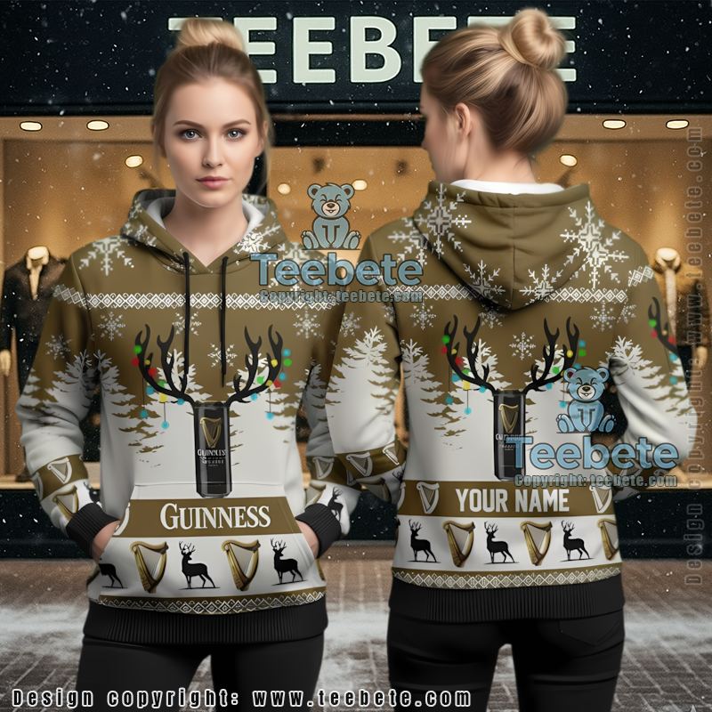 Funny Busch Latte Christmas 3D Hoodie White Blue All Over Print Xmas Gift