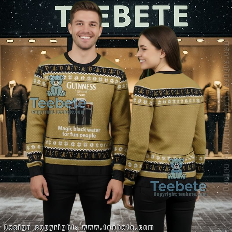 Guinness Ugly Christmas Sweater Beer Glasses Funny Xmas Party