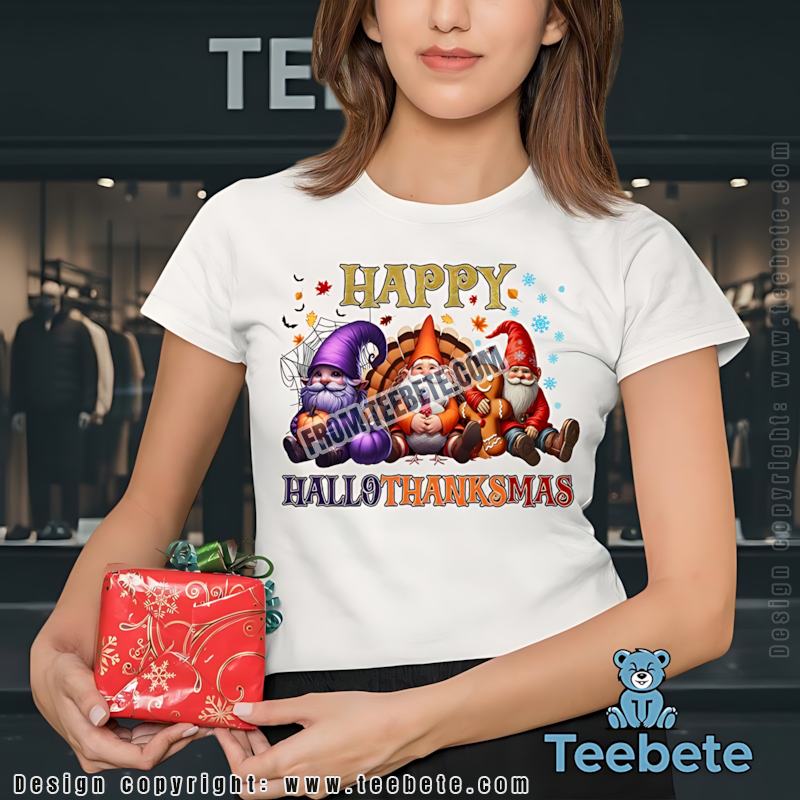 Hallothanksmas Gnomes Shirt Thanksgiving Christmas Combo Gift