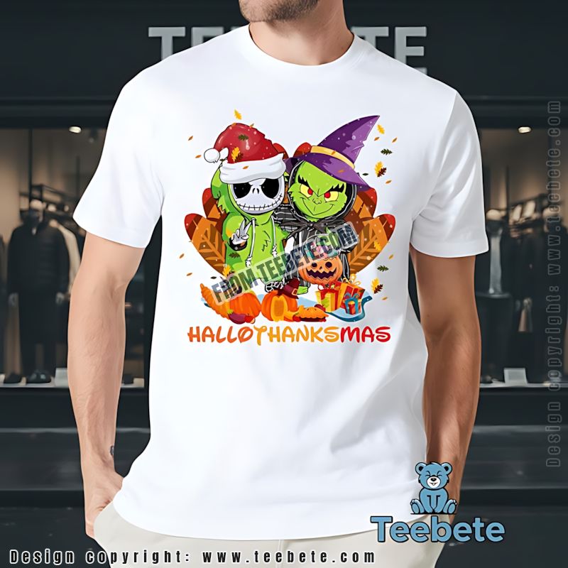 Hallothanksmas Grinch Jack Skellington Mashup Shirt