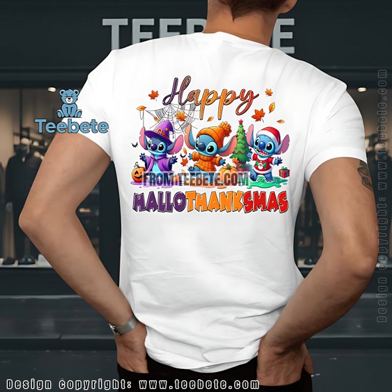 Happy Hallothanksmas Stitch Shirt Disney Stitch Holiday Transition