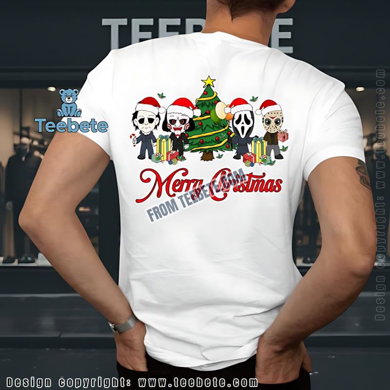 Horror Killers Merry Christmas Slasher Shirt Michael Myers Ghostface Jason Jigsaw