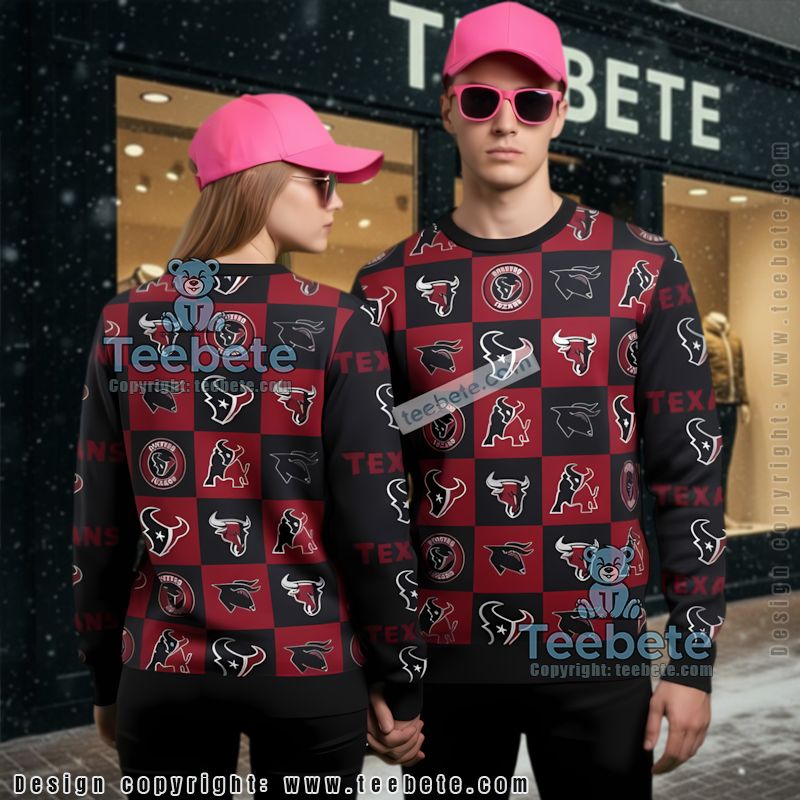 Houston Texans League Knitting Ugly Sweater Party Red Black