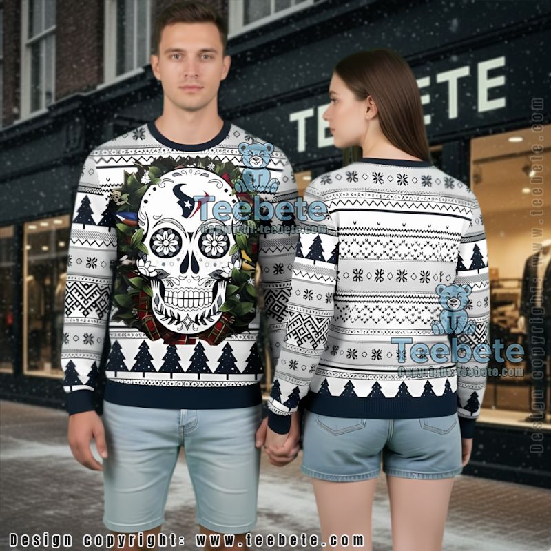 Houston Texans Santa Claus Snowman Ugly Christmas Sweater Family Black Red