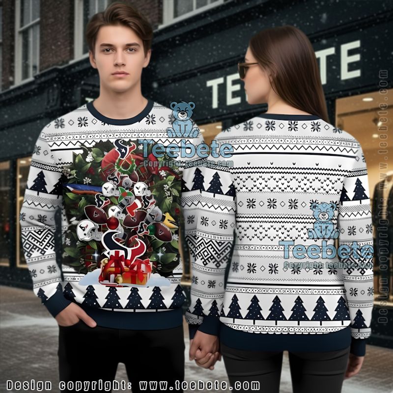 Houston Texans Tree Ball Ugly Christmas Sweater Best Red Black Houston Texans Tree Ball Ugly Christmas Sweater Best Red Black