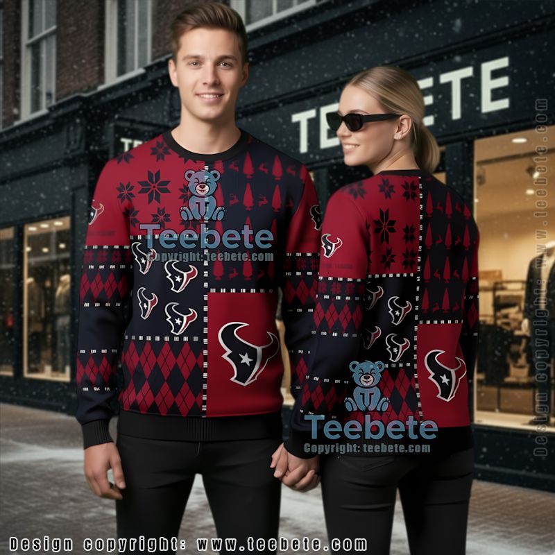 Houston Texans Ugly Christmas Sweater Best Black Red