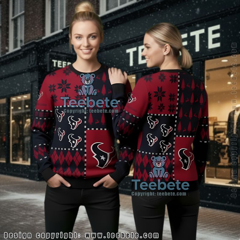 Houston Texans Ugly Christmas Sweater Best Black Red Houston Texans Ugly Christmas Sweater Best Black Red
