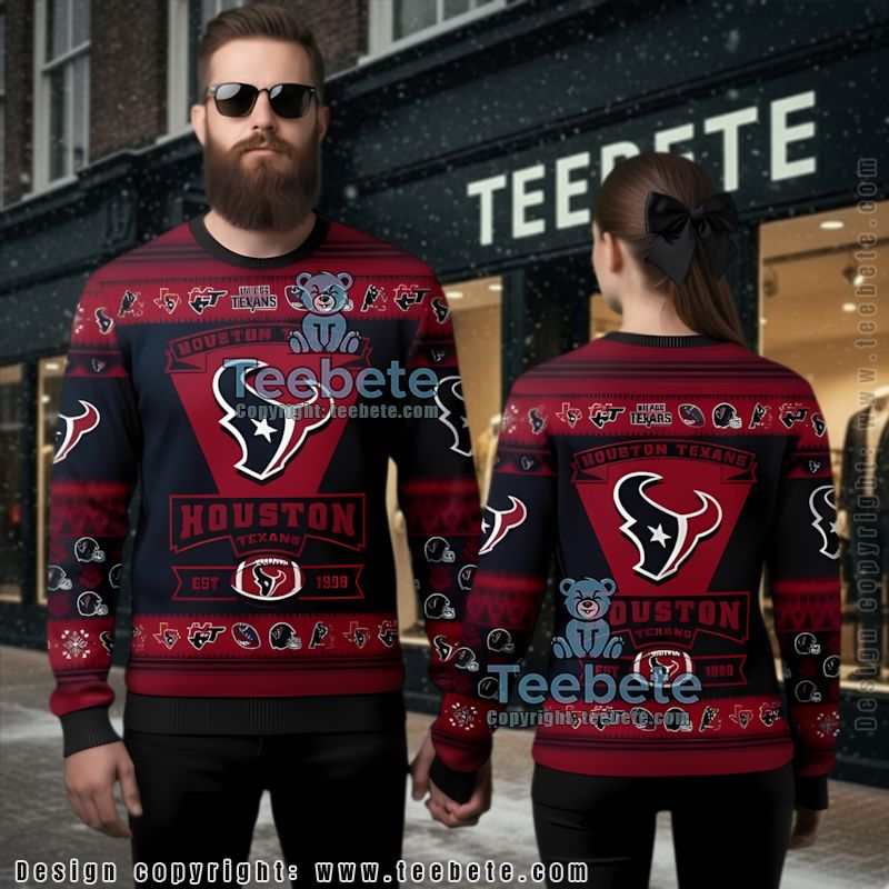 Houston Texans Ugly Christmas Sweater Mens Red