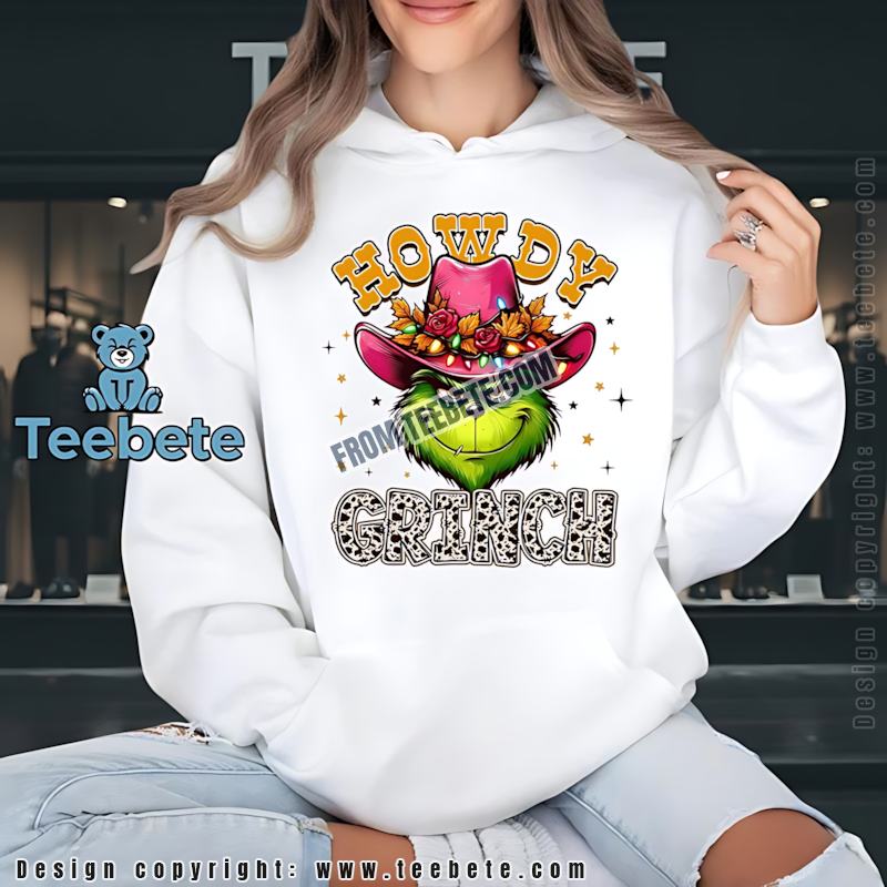 Howdy Grinch Leopat Christmas Light Hoodie Howdy Grinch Leopat Christmas Light Hoodie