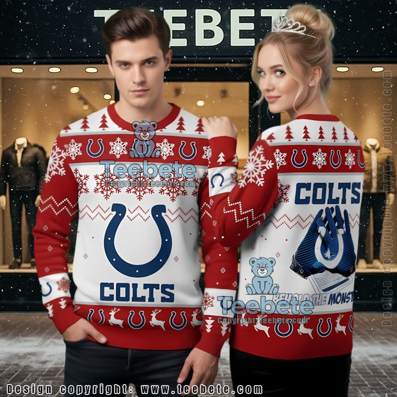Indianapolis Colts Christmas Tree Cool Ugly Christmas Sweater Blue