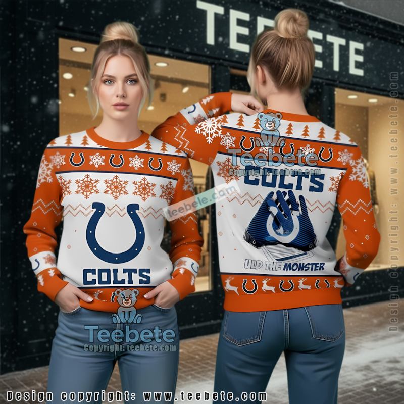 Indianapolis Colts Build The Monster Ugliest Ugly Christmas Sweater Orange Indianapolis Colts Build The Monster Ugliest Ugly Christmas Sweater Orange