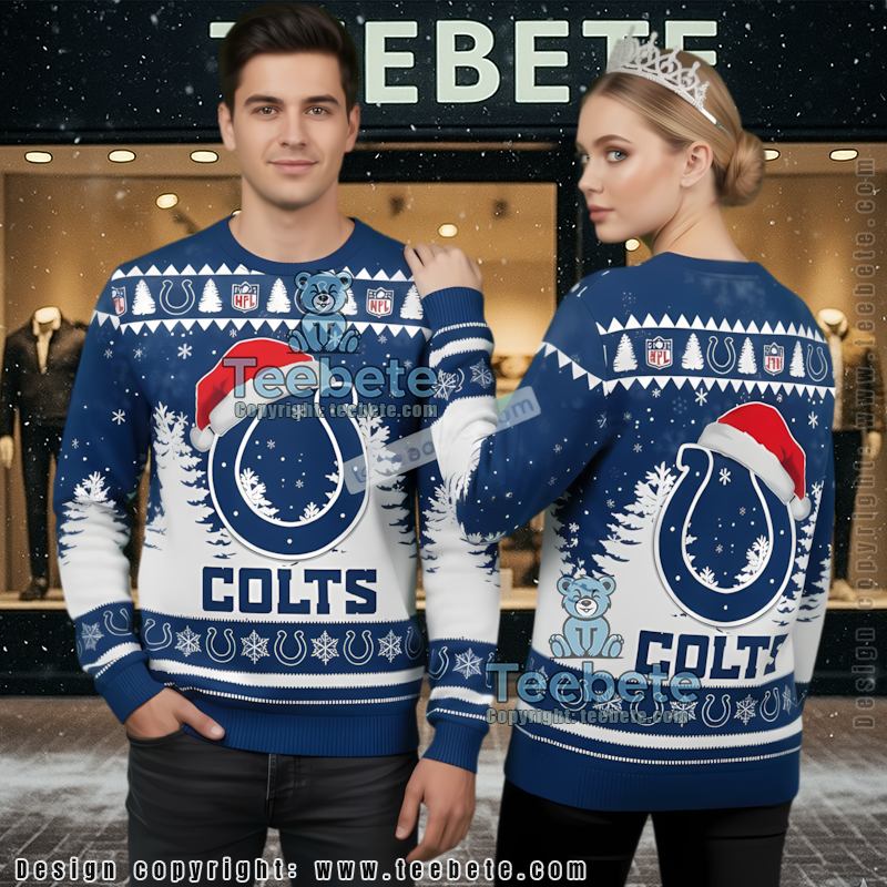 Indianapolis Colts Reindeer Pattern Ugly Christmas Sweater