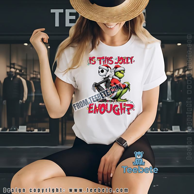Is This Jolly Enough Christmas Lights Shirt Jack Skellington Grinch