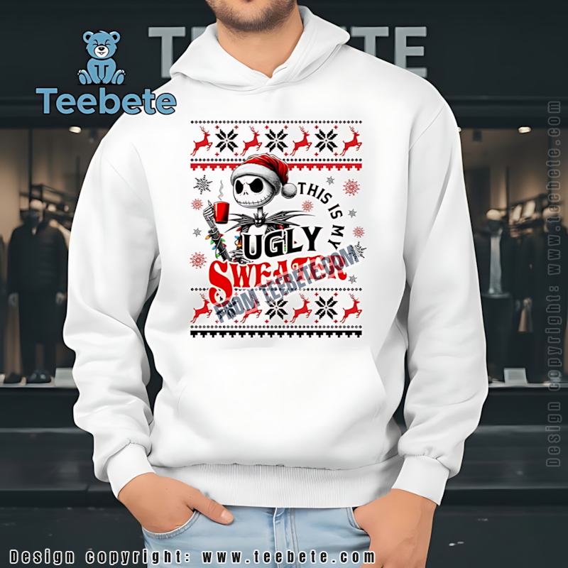 Jack Skellington Lights Ugly Christmas Hoodie Jack Skellington Lights Ugly Christmas Hoodie