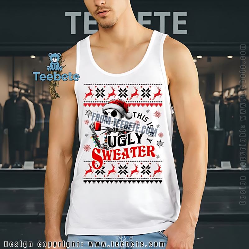 Jack Skellington Lights Ugly Christmas Tanktop Jack Skellington Lights Ugly Christmas Tanktop