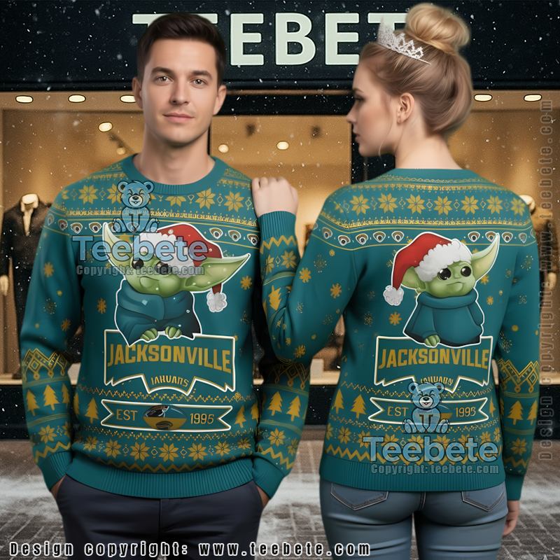Jacksonville Jaguars Baby Yoda Ugly Sweater Black