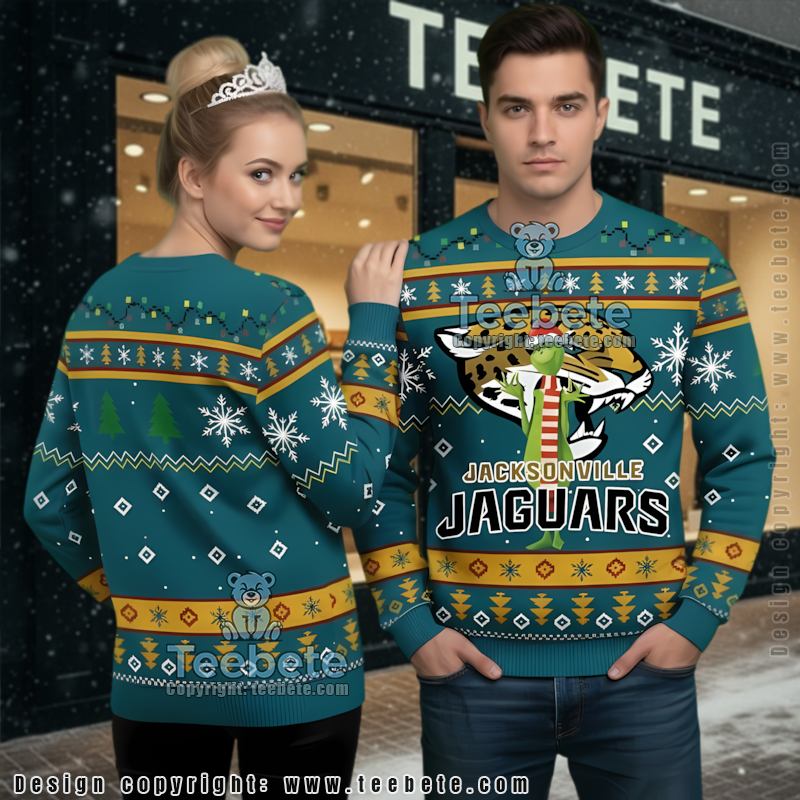 Jacksonville Jaguars Christmas Mickey Player Ugly Christmas Sweatshirt Blue