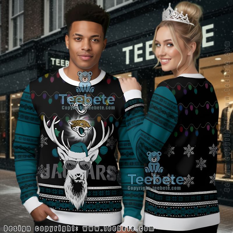 Jacksonville Jaguars Christmas Reindeer Ugly Sweaters For Couples Black