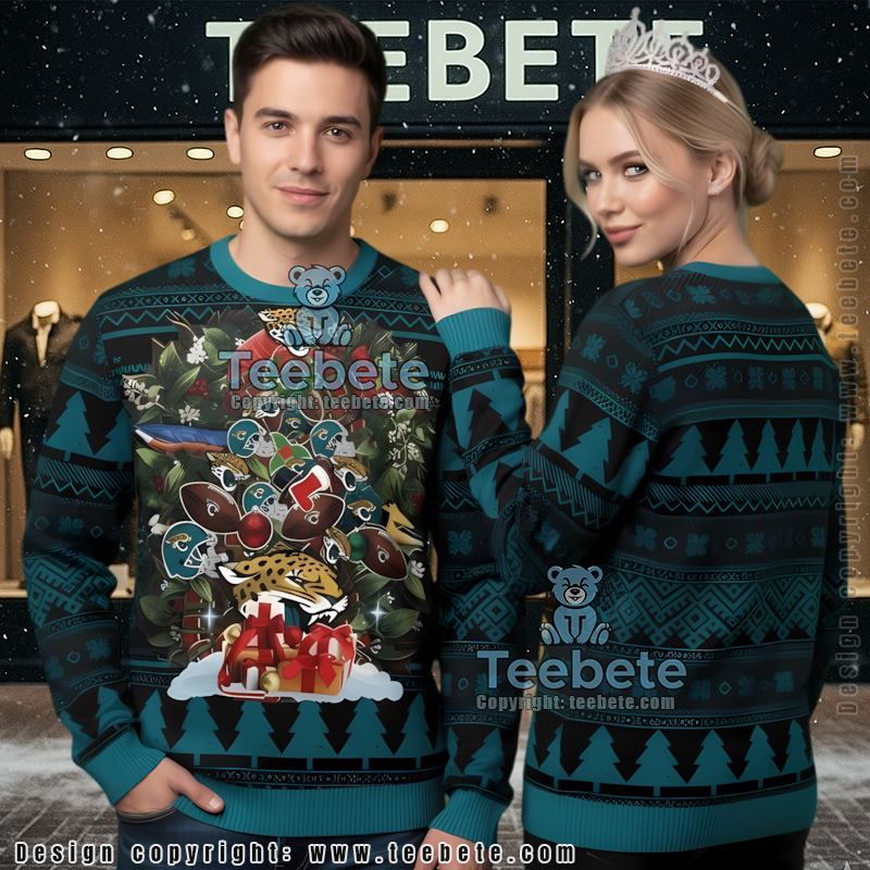 Jacksonville Jaguars Christmas Tree Ugly Christmas Sweaters Blue Family