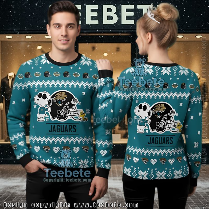 Jacksonville Jaguars Snoopy And Woodstock Ugly Xmas Sweater Party Blue Jacksonville Jaguars Snoopy And Woodstock Ugly Xmas Sweater Party Blue
