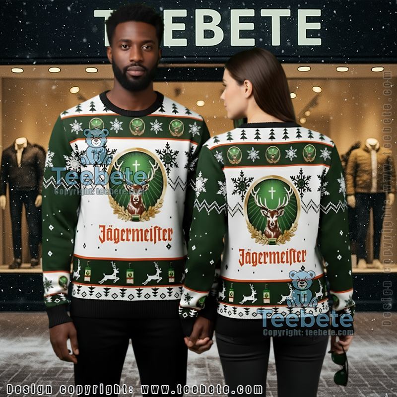 Jagermeister Deer Ugly Christmas Sweater Head Fair Isle Xmas Gift