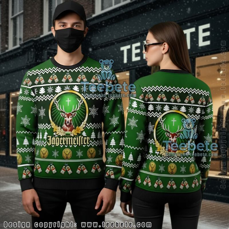 Jagermeister Ugly Christmas Sweater Christmas Cheers Liqueur Holiday Gift