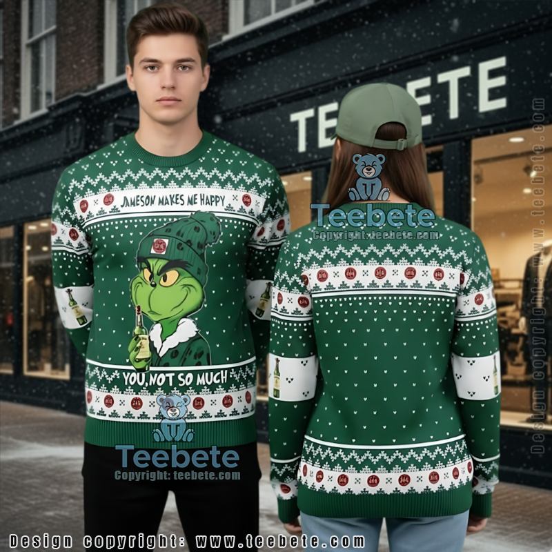 Jameson Grinch Ugly Christmas Sweater Funny Holiday 3D Print