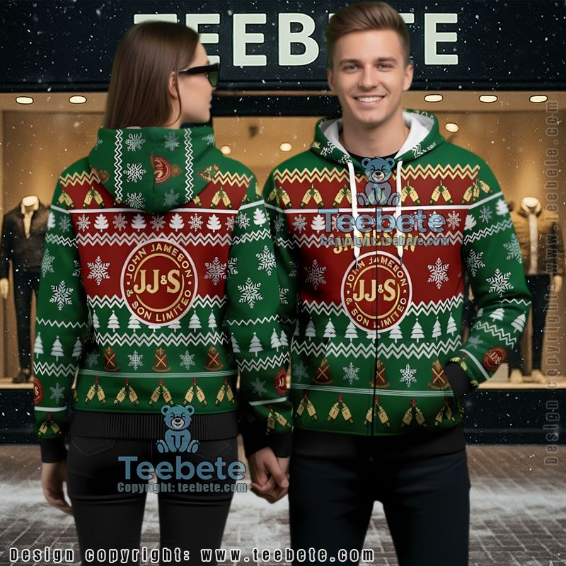 Jameson Irish Whiskey Christmas Cheers Ugly Christmas 3D Hoodie