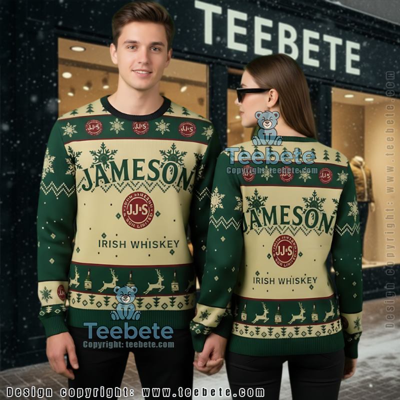 Jameson Irish Whiskey Fair Isle Winter Ugly Christmas Sweater