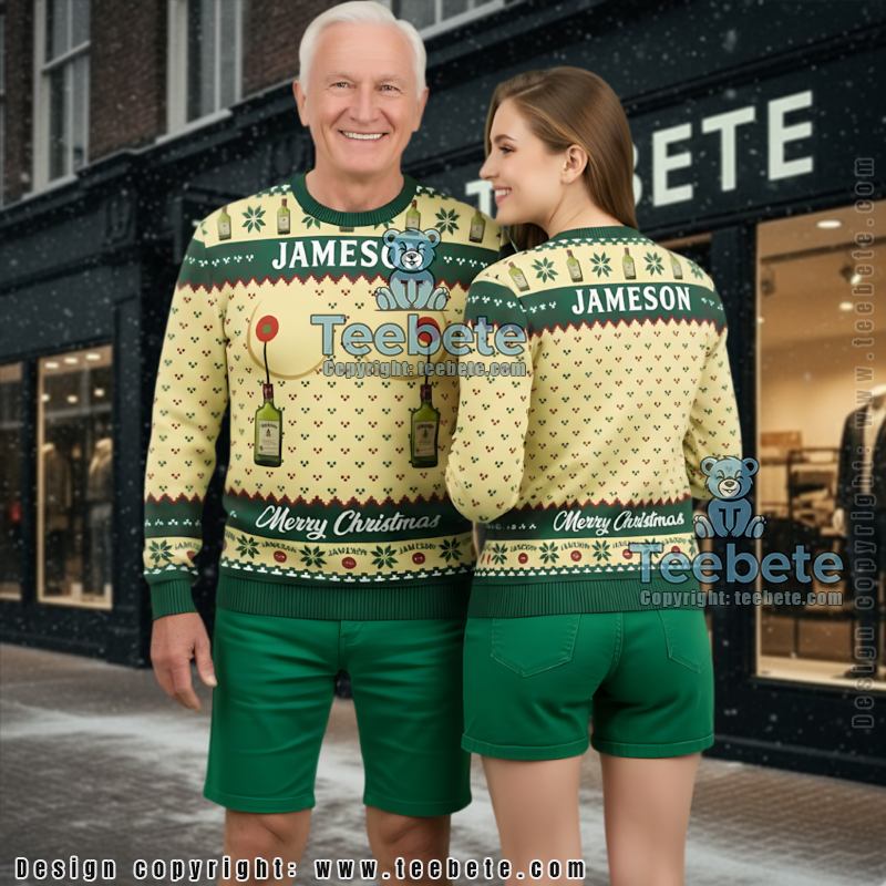 Jameson Ugly Christmas Sweater Gingerbread Whiskey