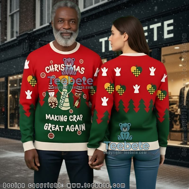 Jameson Ugly Christmas Sweater Funny Making Christmas Great Again