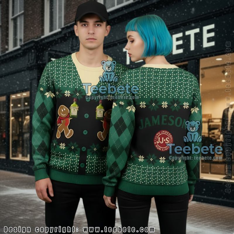 Jameson Ugly Christmas Sweater Funny Gingerbread Party Top