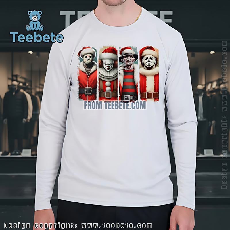 Jason Pennywise Freddy Michael Myers Santa Long Sleeve Slasher Villains Christmas Jason Pennywise Freddy Michael Myers Santa Long Sleeve Slasher Villains Christmas