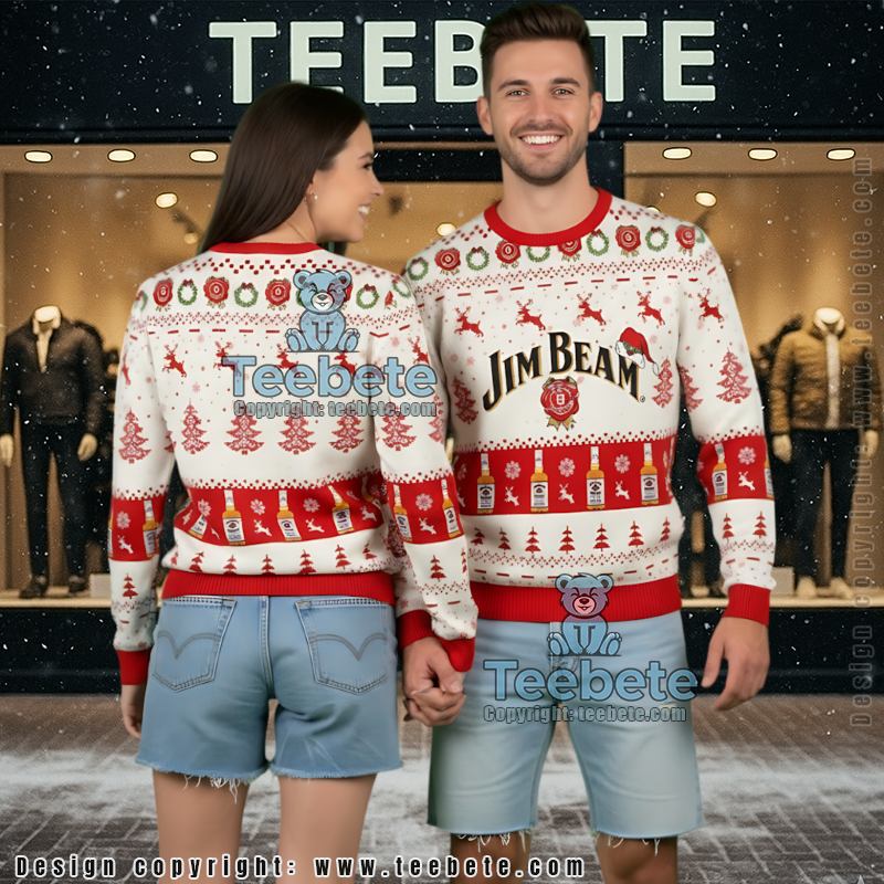 Jim Beam Ugly Christmas Sweater Christmas Tree Reindeer Bottle Top