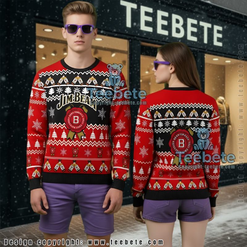 Jim Beam Whiskey Ugly Christmas Sweater