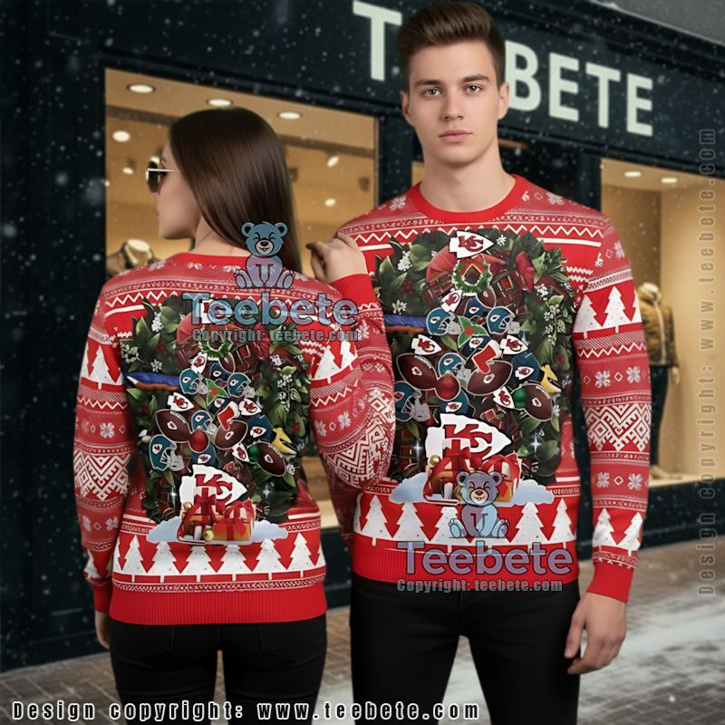 Kansas City Chiefs Christmas Tree Ugly Christmas Sweater Red Ugliest