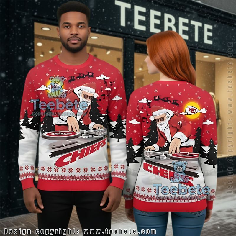 Kansas City Chiefs Dj Santa Claus Ugly Christmas Sweaters Family Red