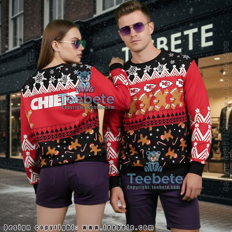 Kansas City Chiefs Gingerbread Man Fans Ugly Christmas Sweater Red Funny