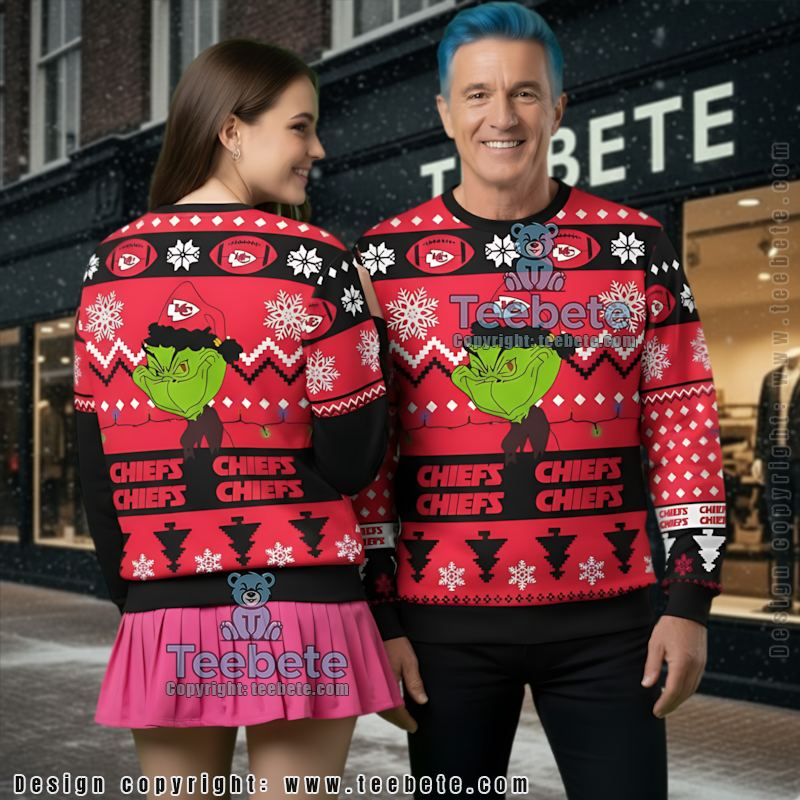 Kansas City Chiefs Grinch Fan Ugly Xmas Sweater Party Red