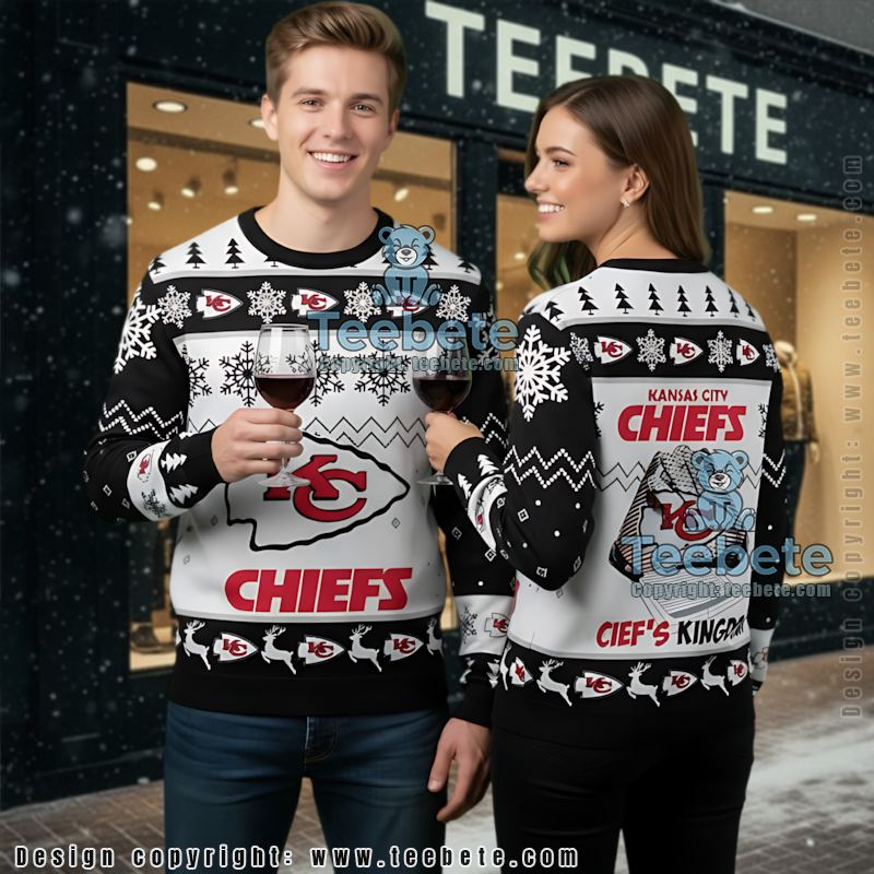 Kansas City Chiefs Kingdom Ugly Sweaters For Christmas Black Mens