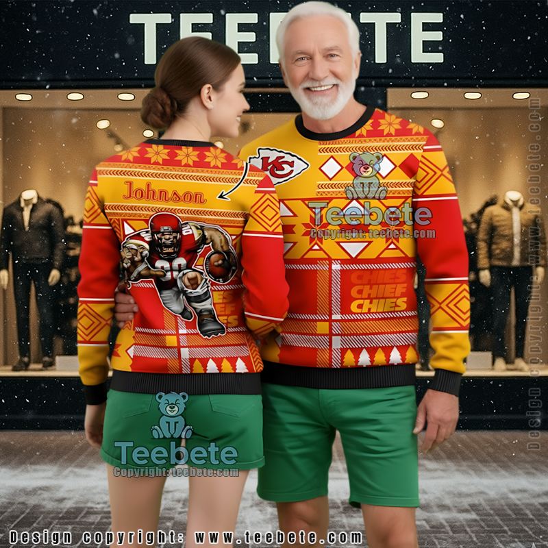 Kansas City Chiefs Mascot Ugly Christmas Sweater Red Plus Size
