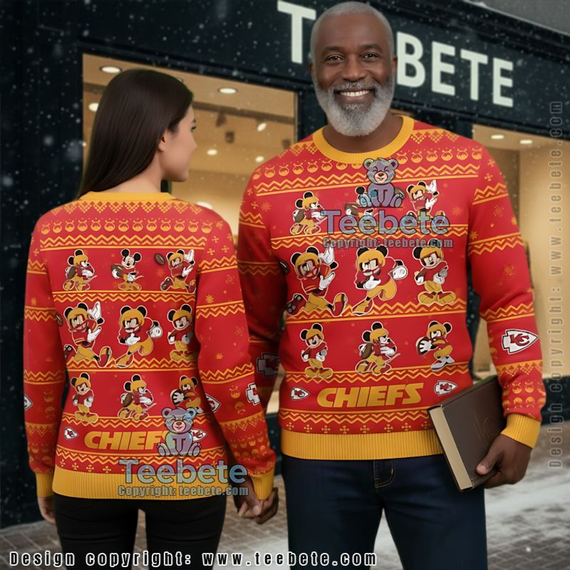Kansas City Chiefs Mickey Mouse Player Ugly Christmas Sweaters Family Red