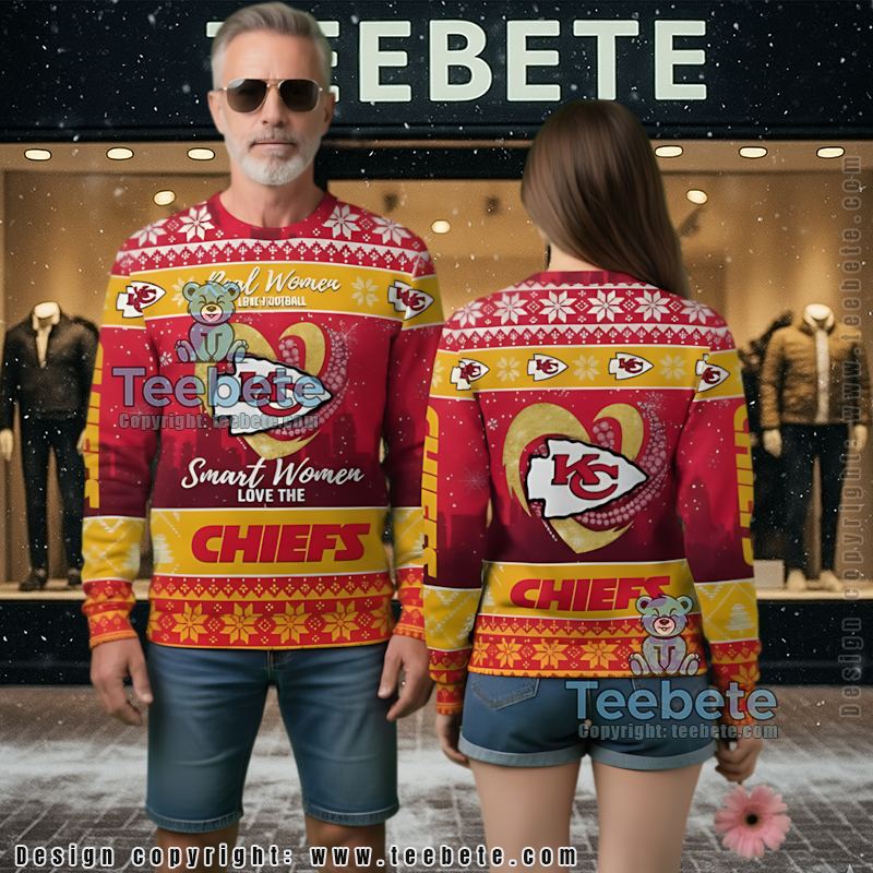 Kansas City Chiefs Smart Women Love Ugly Christmas Sweater Adults Red